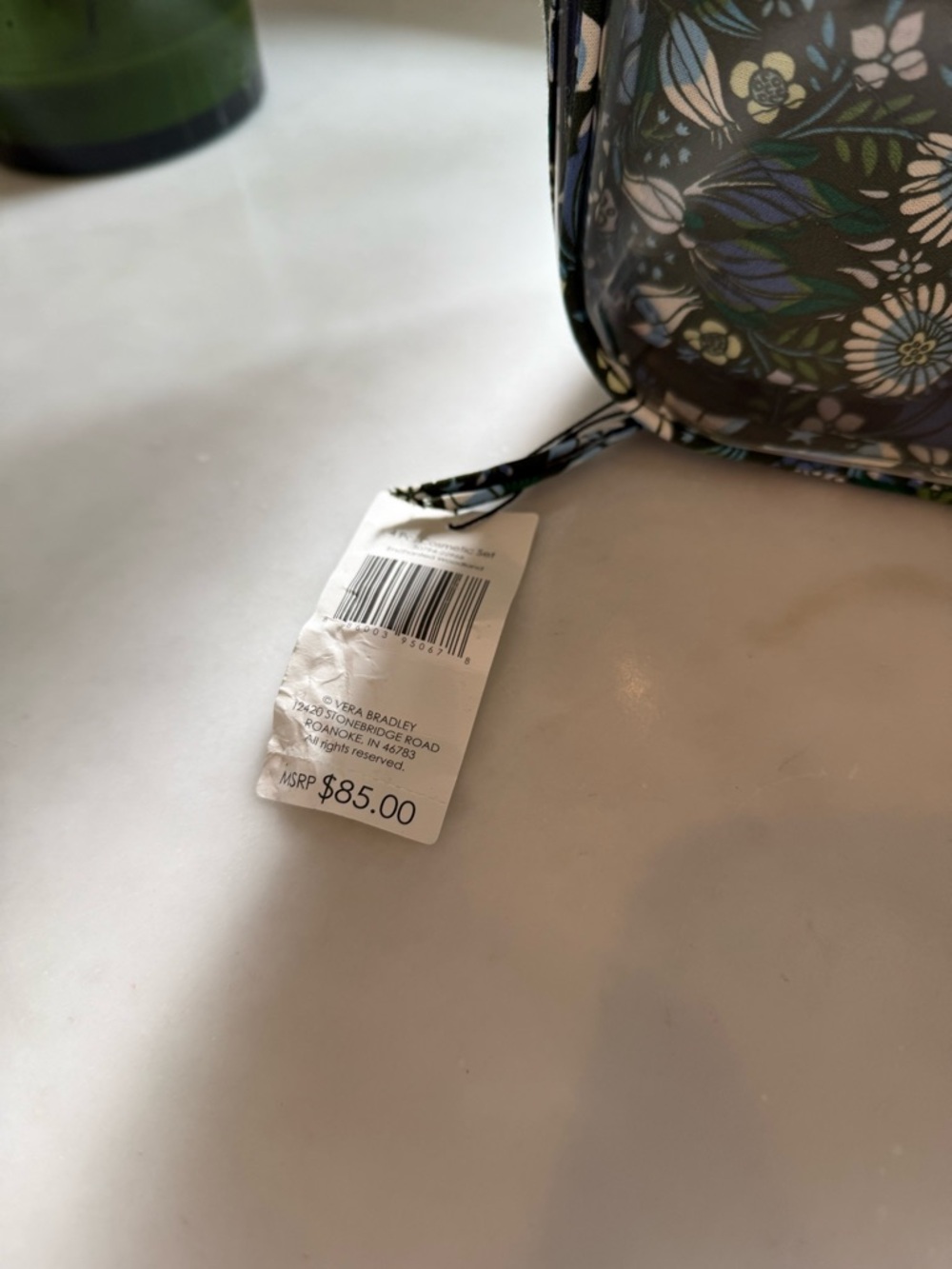 Vera Bradley Floral Clear Cosmetic Case in Black and Green - Picture 2 of 2
